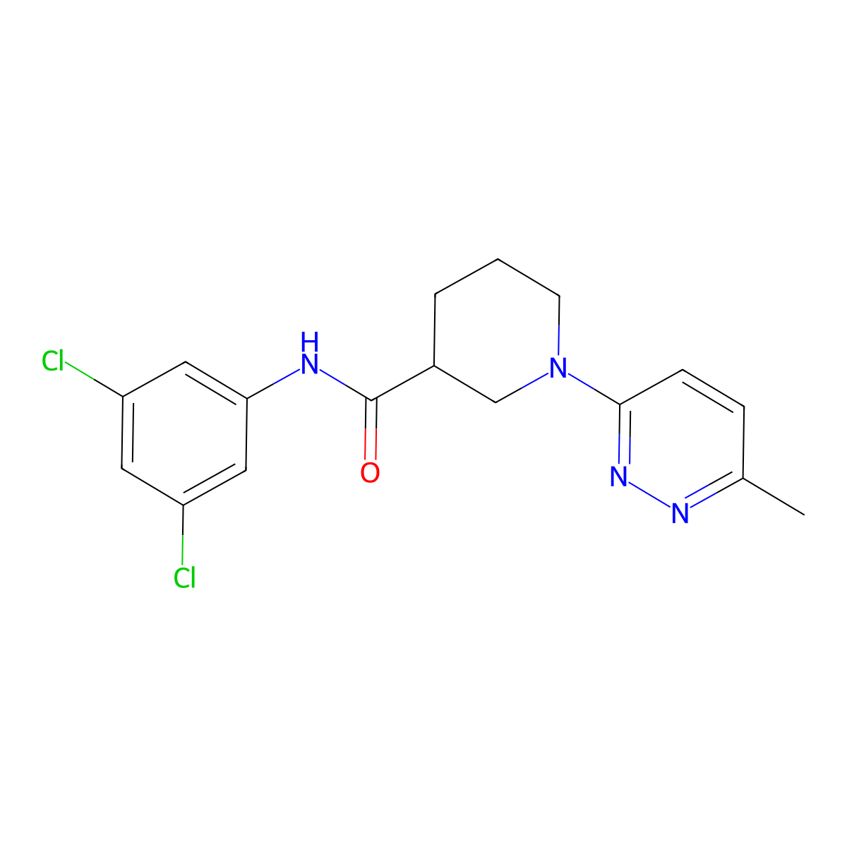 N-(3,5-dichlorophenyl)-1-(6-methylpyridazin-3-yl)piperidine-3-carboxamide molecular structure, CAS 2309258-58-8