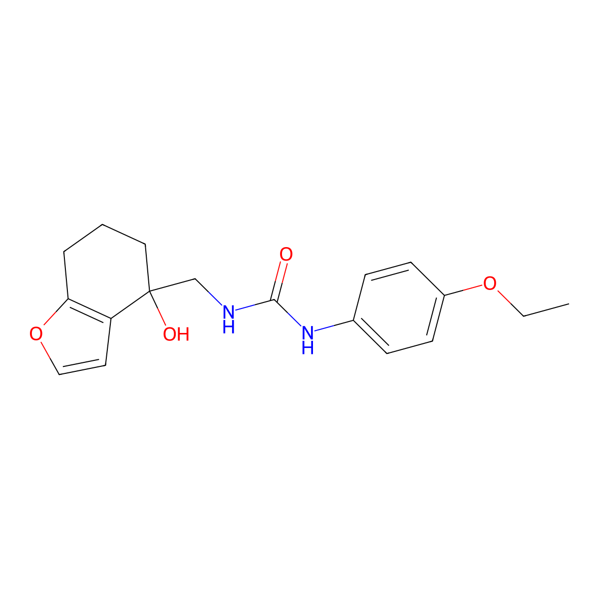 1-(4-Ethoxyphenyl)-3-[(4-hydroxy-4,5,6,7-tetrahydro-1-benzofuran-4-yl)methyl]urea molecular structure, CAS 2309258-83-9