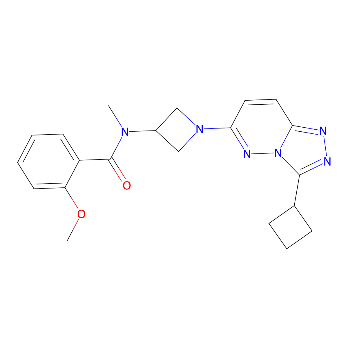 N-(1-{3-cyclobutyl-[1,2,4]triazolo[4,3-b]pyridazin-6-yl}azetidin-3-yl)-2-methoxy-N-methylbenzamide molecular structure, CAS 2309259-07-0