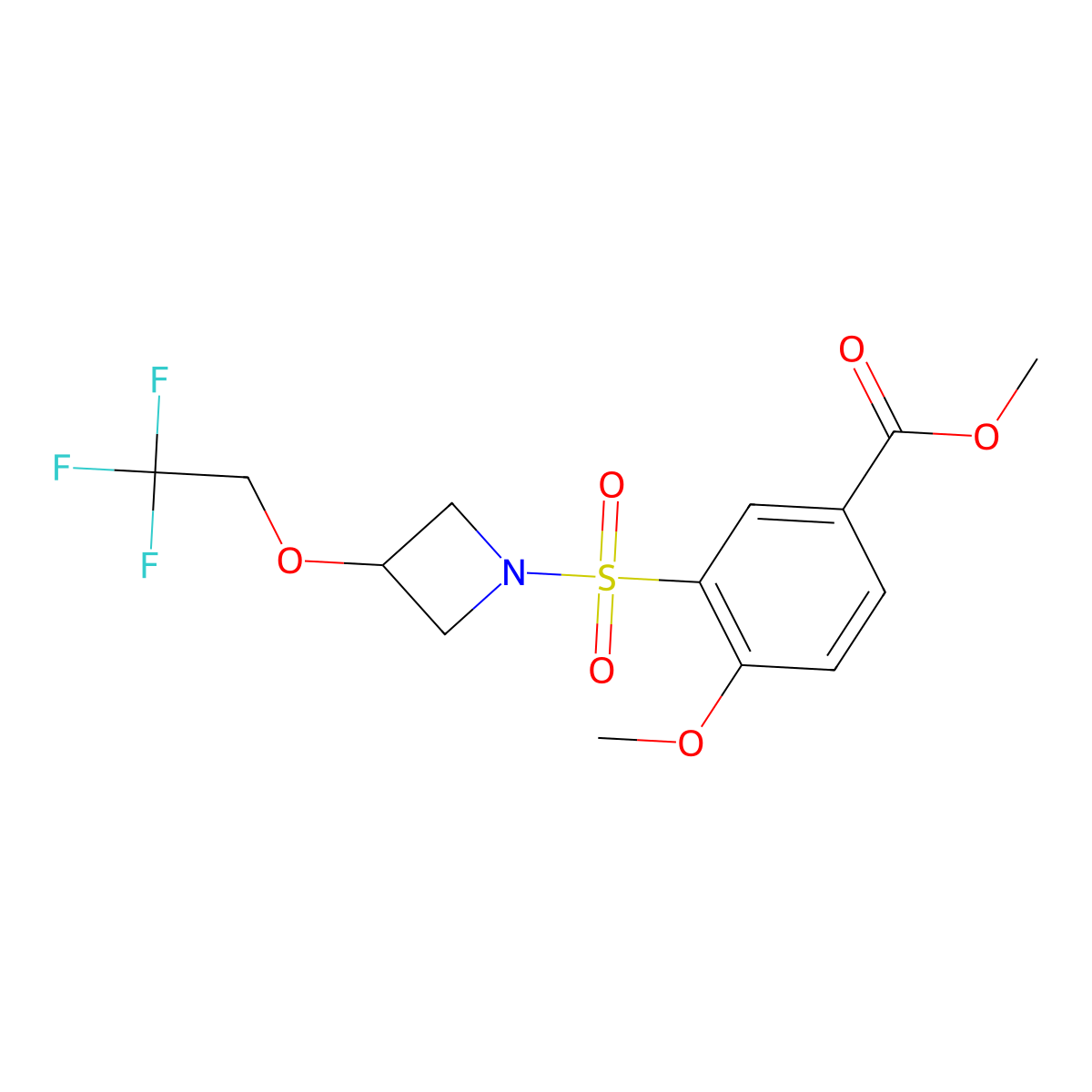 Methyl 4-methoxy-3-{[3-(2,2,2-trifluoroethoxy)azetidin-1-yl]sulfonyl}benzoate molecular structure, CAS 2309260-03-3