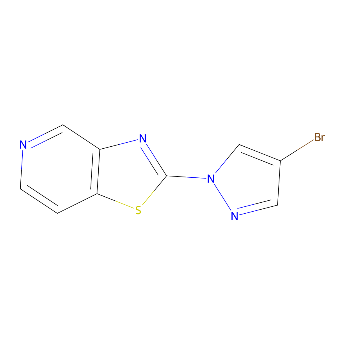 4-bromo-1-{[1,3]thiazolo[4,5-c]pyridin-2-yl}-1H-pyrazole molecular structure, CAS 2309307-23-9