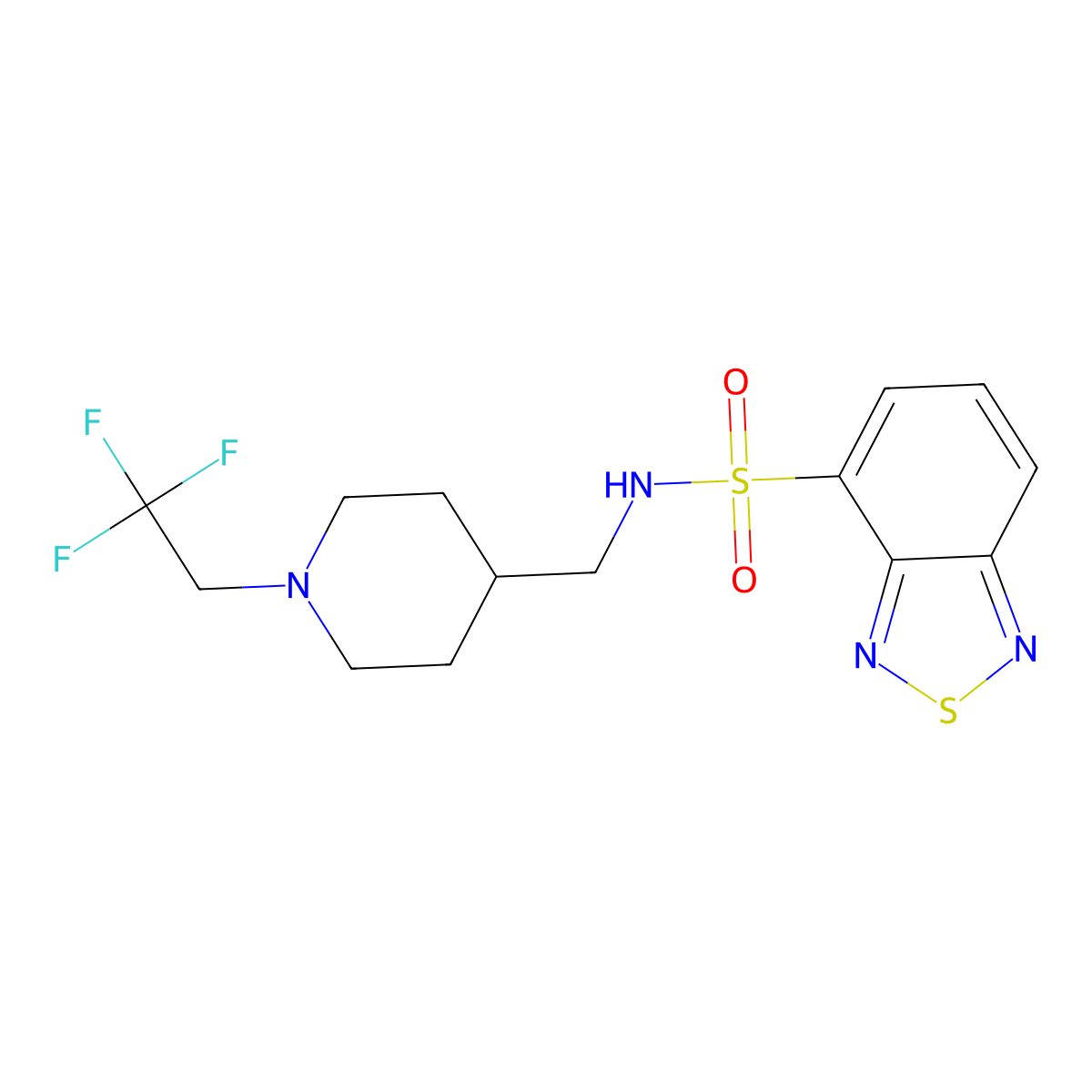 N-{[1-(2,2,2-trifluoroethyl)piperidin-4-yl]methyl}-2,1,3-benzothiadiazole-4-sulfonamide molecular structure, CAS 2309307-28-4