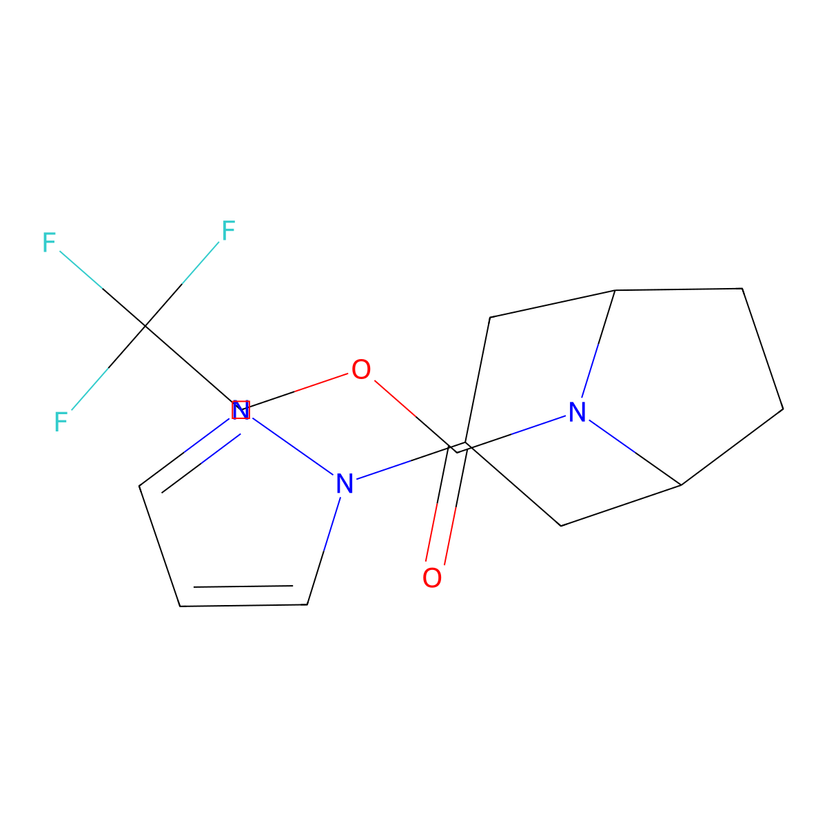 2,2,2-trifluoroethyl 3-(1H-pyrazol-1-yl)-8-azabicyclo[3.2.1]octane-8-carboxylate molecular structure, CAS 2309307-52-4