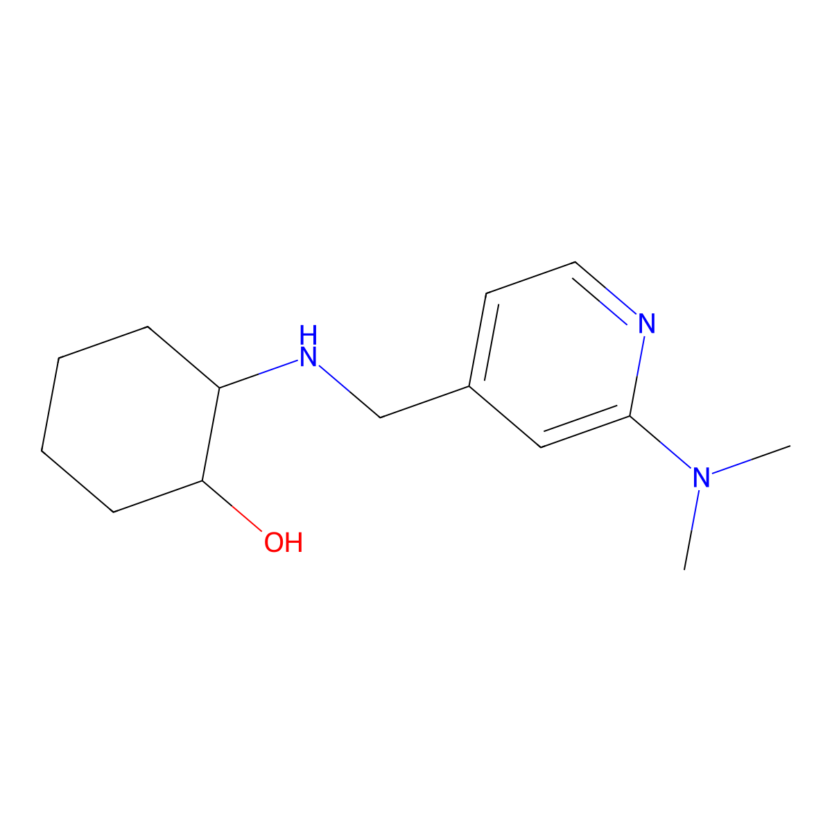 2-(((2-(Dimethylamino)pyridin-4-yl)methyl)amino)cyclohexan-1-ol molecular structure, CAS 2309307-78-4