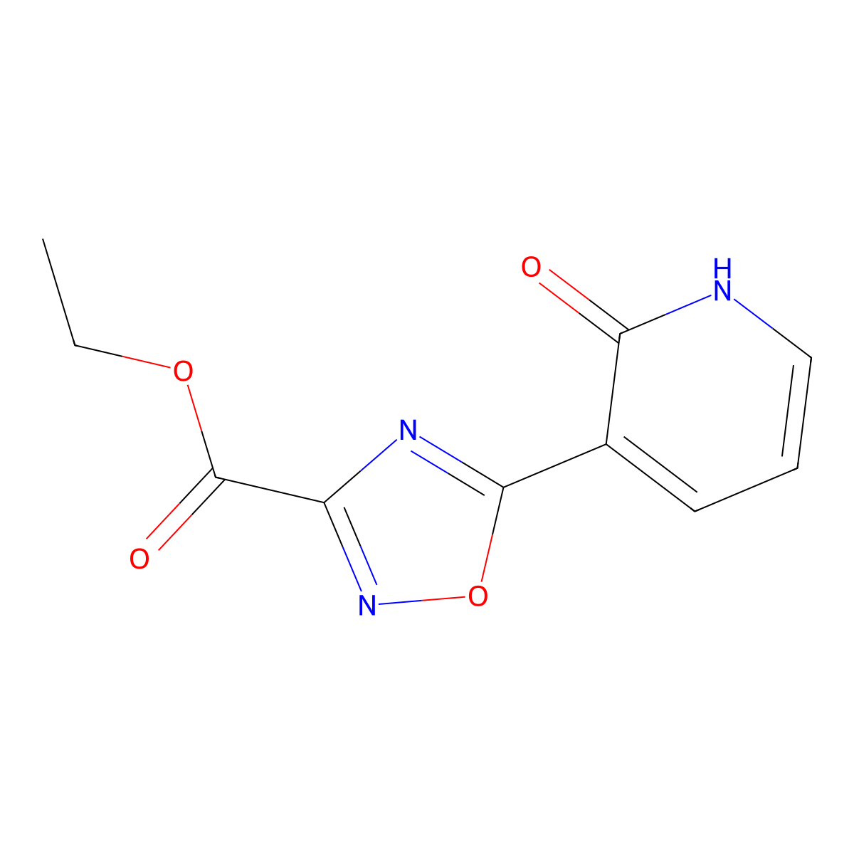 Ethyl 5-(2-hydroxypyridin-3-yl)-1,2,4-oxadiazole-3-carboxylate molecular structure, CAS 2309308-21-0