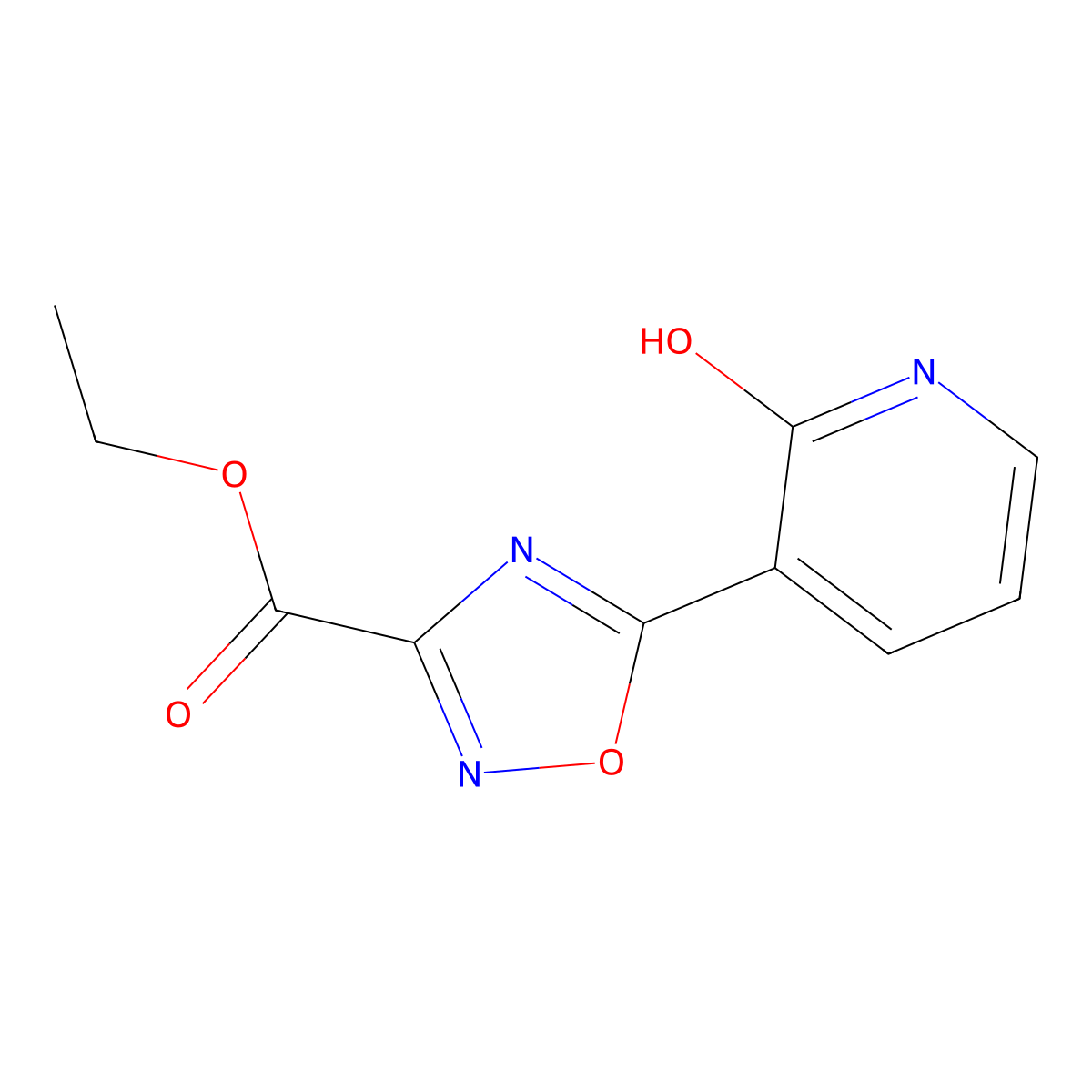Ethyl 5-(2-hydroxypyridin-3-yl)-1,2,4-oxadiazole-3-carboxylate molecular structure, CAS 2309308-21-0