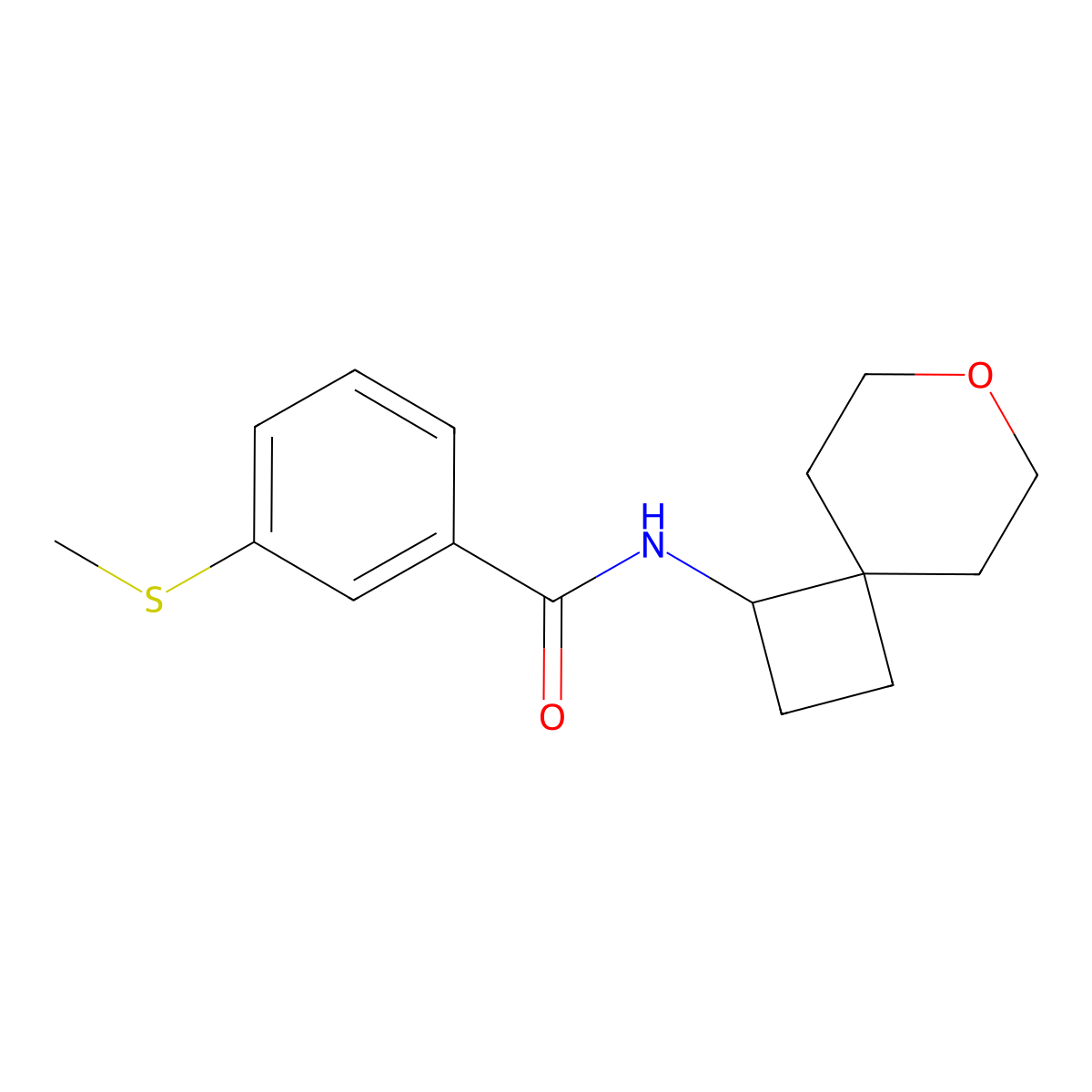 3-(methylthio)-N-(7-oxaspiro[3.5]nonan-1-yl)benzamide molecular structure, CAS 2309308-55-0