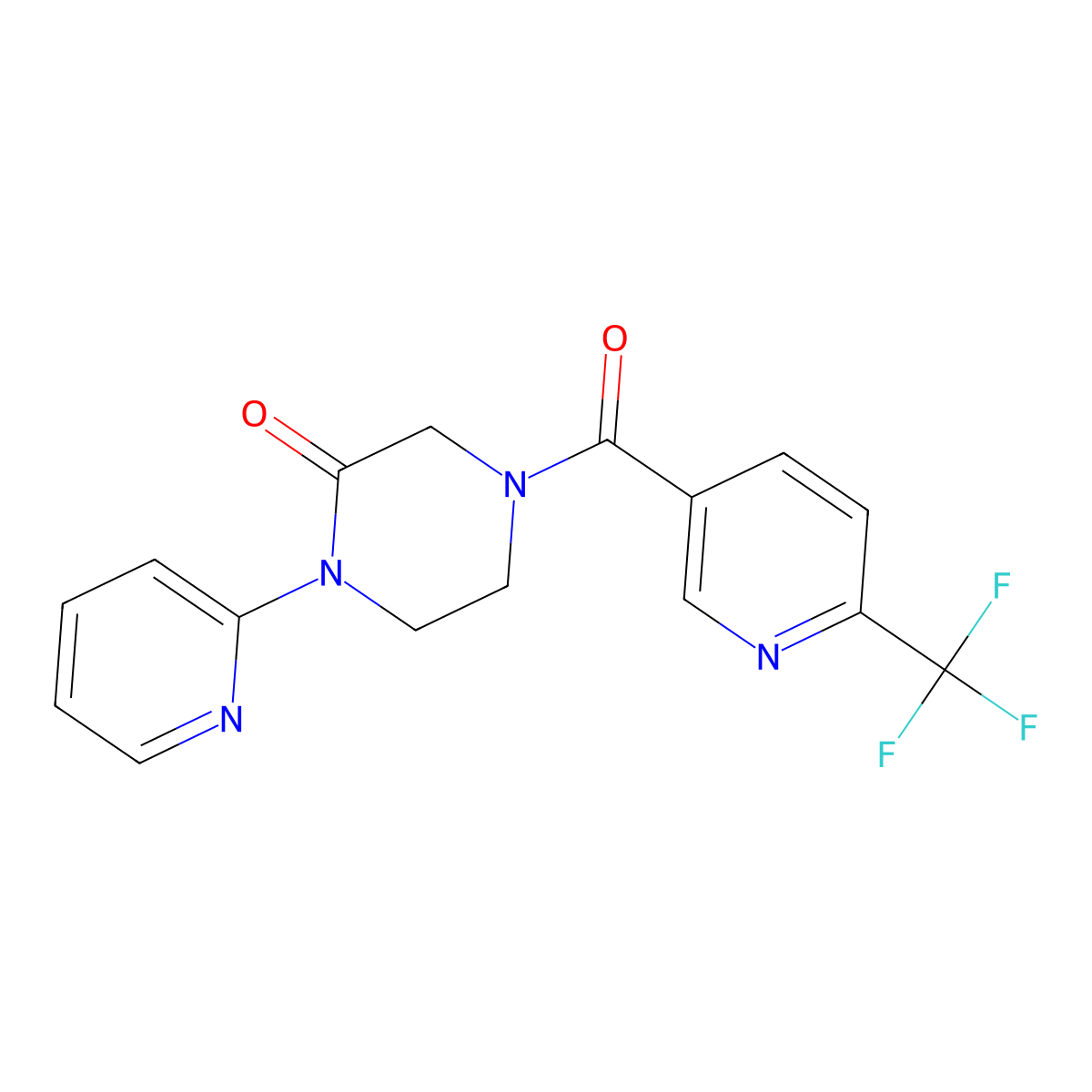 1-(Pyridin-2-yl)-4-[6-(trifluoromethyl)pyridine-3-carbonyl]piperazin-2-one molecular structure, CAS 2309309-36-0