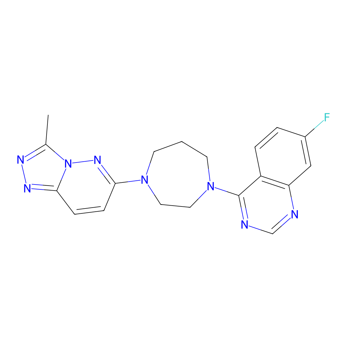 7-Fluoro-4-(4-{3-methyl-[1,2,4]triazolo[4,3-b]pyridazin-6-yl}-1,4-diazepan-1-yl)quinazoline molecular structure, CAS 2309310-17-4
