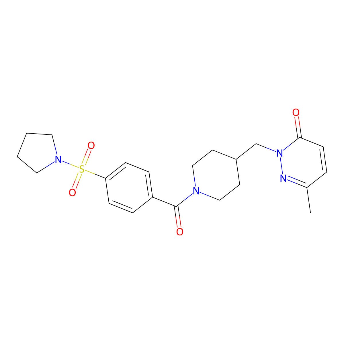 6-Methyl-2-({1-[4-(pyrrolidine-1-sulfonyl)benzoyl]piperidin-4-yl}methyl)-2,3-dihydropyridazin-3-one molecular structure, CAS 2309310-22-1