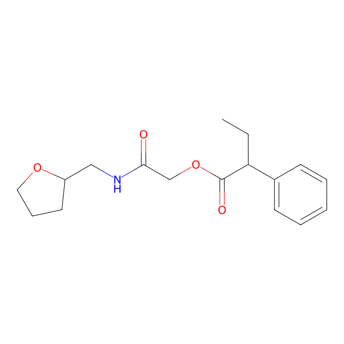 {[(Oxolan-2-yl)methyl]carbamoyl}methyl 2-phenylbutanoate molecular structure, CAS 2309310-28-7