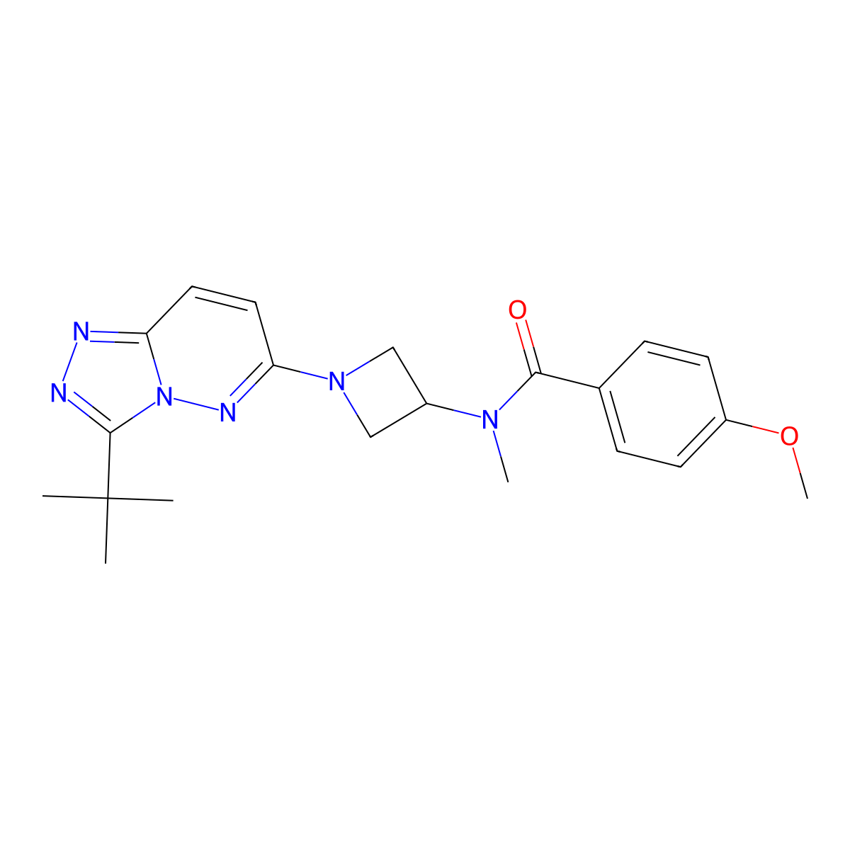 N-(1-(3-(tert-butyl)-[1,2,4]triazolo[4,3-b]pyridazin-6-yl)azetidin-3-yl)-4-methoxy-N-methylbenzamide molecular structure, CAS 2309310-56-1