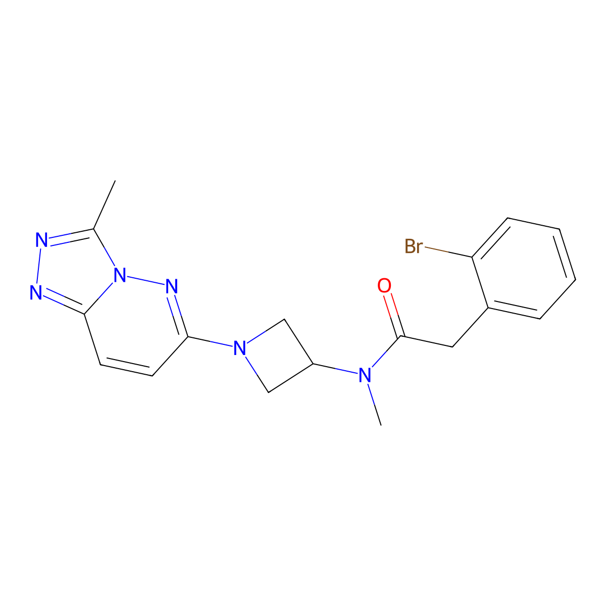 2-(2-bromophenyl)-N-methyl-N-(1-{3-methyl-[1,2,4]triazolo[4,3-b]pyridazin-6-yl}azetidin-3-yl)acetamide molecular structure, CAS 2309310-67-4