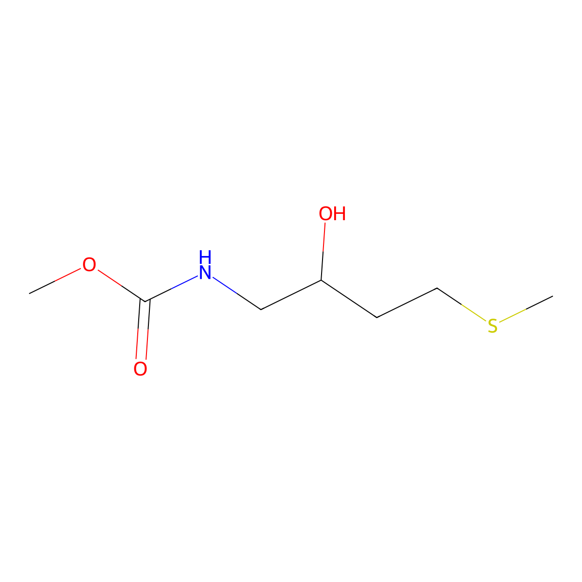 methyl N-[2-hydroxy-4-(methylsulfanyl)butyl]carbamate molecular structure, CAS 2309310-81-2