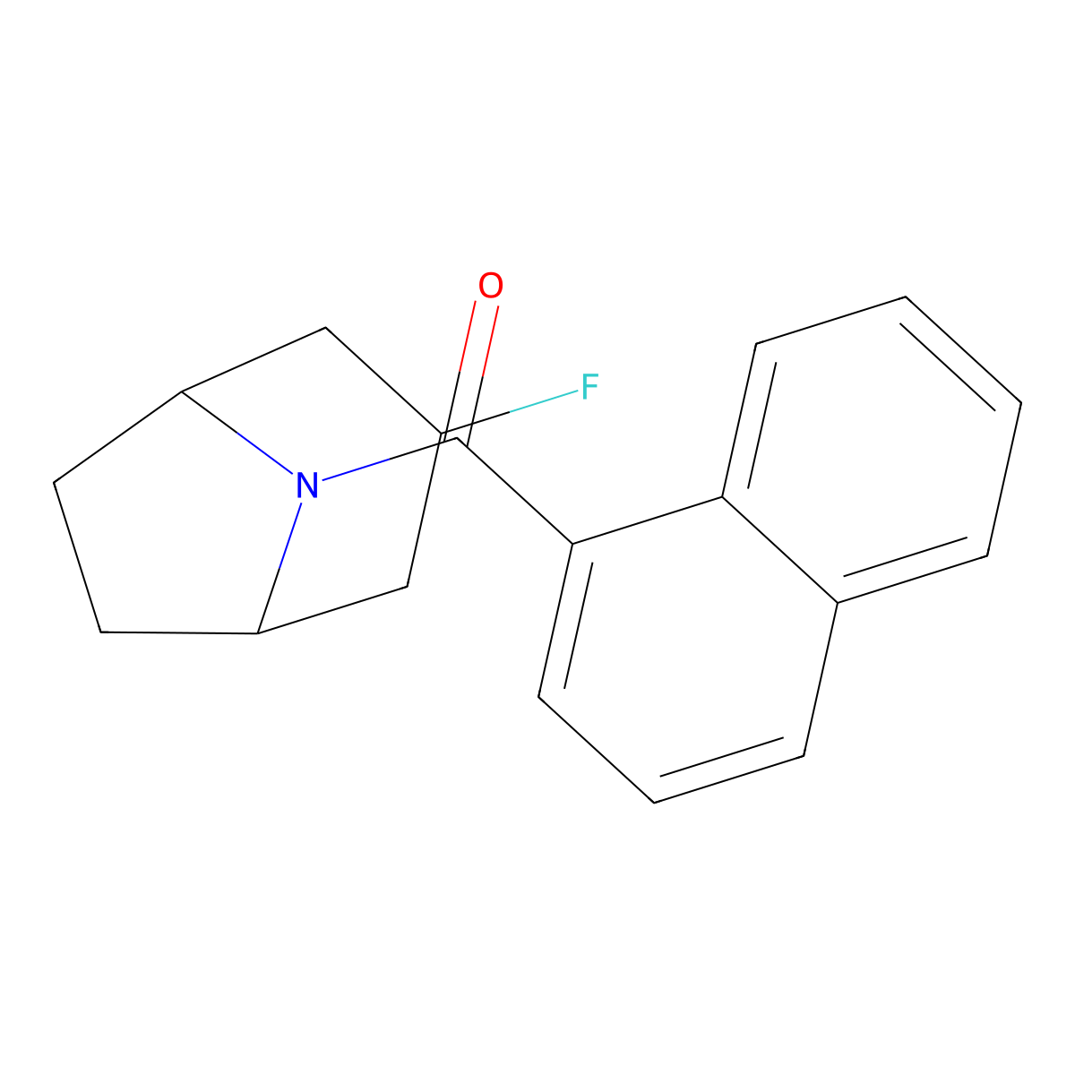 3-Fluoro-8-(naphthalene-1-carbonyl)-8-azabicyclo[3.2.1]octane molecular structure, CAS 2309310-91-4