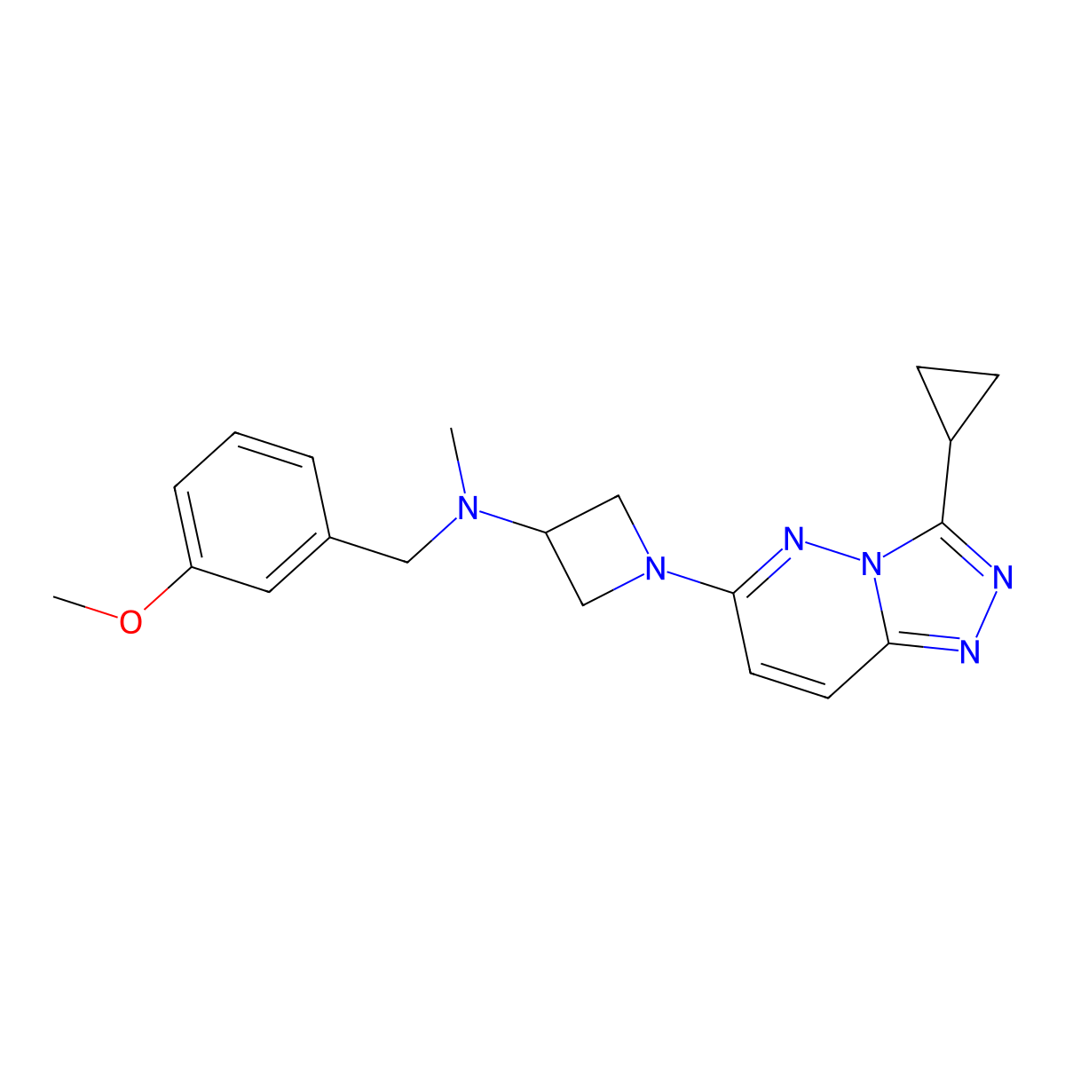 1-{3-cyclopropyl-[1,2,4]triazolo[4,3-b]pyridazin-6-yl}-N-[(3-methoxyphenyl)methyl]-N-methylazetidin-3-amine molecular structure, CAS 2309311-12-2