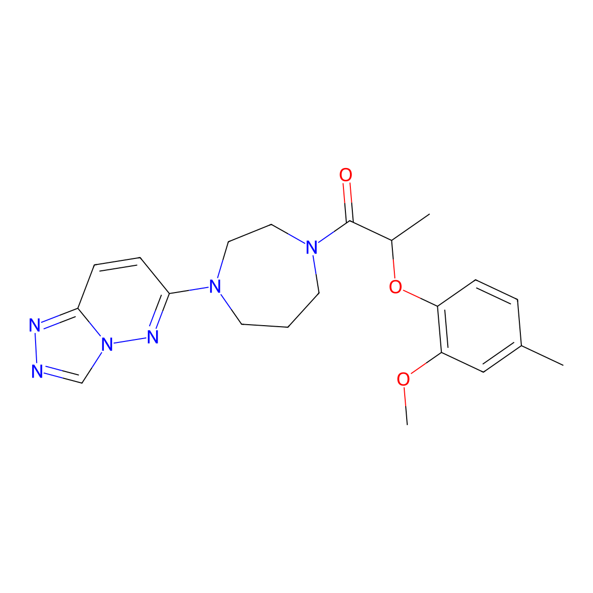 2-(2-Methoxy-4-methylphenoxy)-1-(4-{[1,2,4]triazolo[4,3-b]pyridazin-6-yl}-1,4-diazepan-1-yl)propan-1-one molecular structure, CAS 2309311-23-5