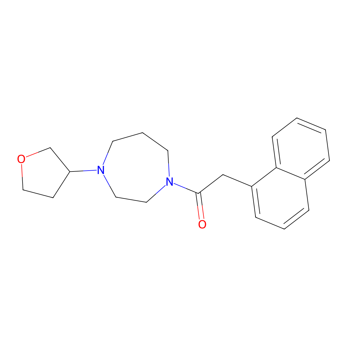 2-(Naphthalen-1-yl)-1-[4-(oxolan-3-yl)-1,4-diazepan-1-yl]ethan-1-one molecular structure, CAS 2309312-56-7