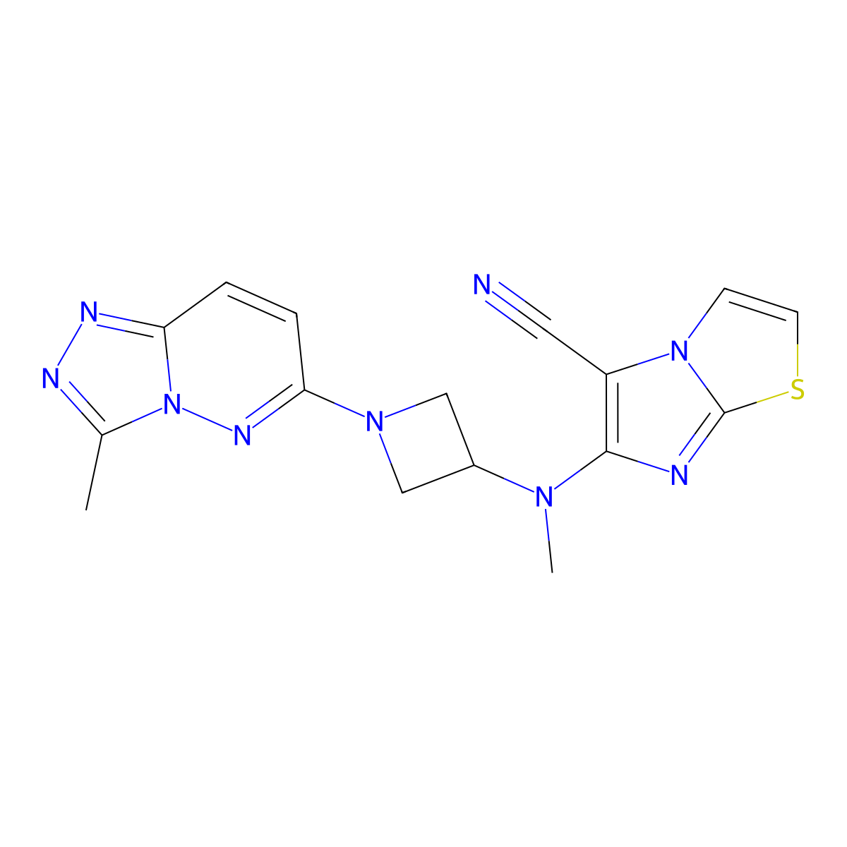 6-(Methyl(1-(3-methyl-[1,2,4]triazolo[4,3-b]pyridazin-6-yl)azetidin-3-yl)amino)imidazo[2,1-b]thiazole-5-carbonitrile molecular structure, CAS 2309312-62-5