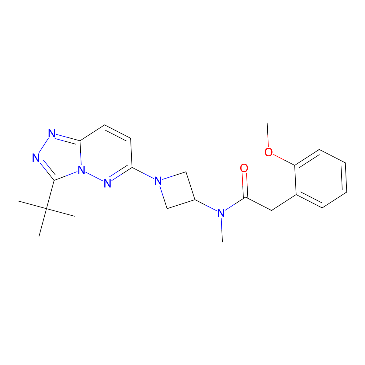 N-(1-{3-tert-butyl-[1,2,4]triazolo[4,3-b]pyridazin-6-yl}azetidin-3-yl)-2-(2-methoxyphenyl)-N-methylacetamide molecular structure, CAS 2309312-80-7