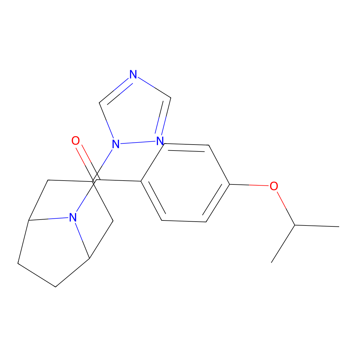 ((1R,5S)-3-(1H-1,2,4-triazol-1-yl)-8-azabicyclo[3.2.1]octan-8-yl)(4-isopropoxyphenyl)methanone molecular structure, CAS 2309312-82-9