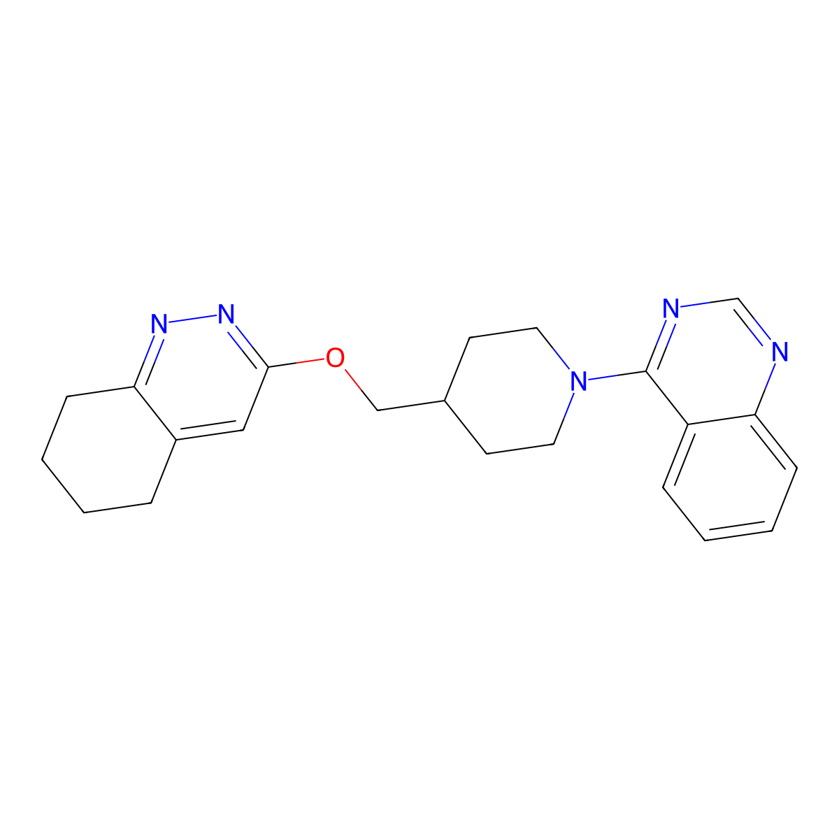4-{4-[(5,6,7,8-Tetrahydrocinnolin-3-yloxy)methyl]piperidin-1-yl}quinazoline molecular structure, CAS 2309313-05-9
