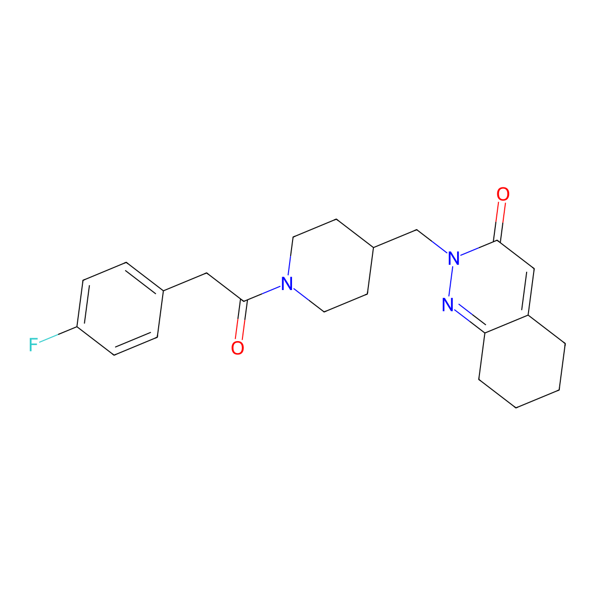 2-({1-[2-(4-Fluorophenyl)acetyl]piperidin-4-yl}methyl)-2,3,5,6,7,8-hexahydrocinnolin-3-one molecular structure, CAS 2309313-39-9