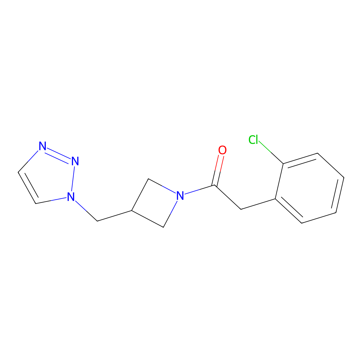2-(2-chlorophenyl)-1-{3-[(1H-1,2,3-triazol-1-yl)methyl]azetidin-1-yl}ethan-1-one molecular structure, CAS 2309313-42-4