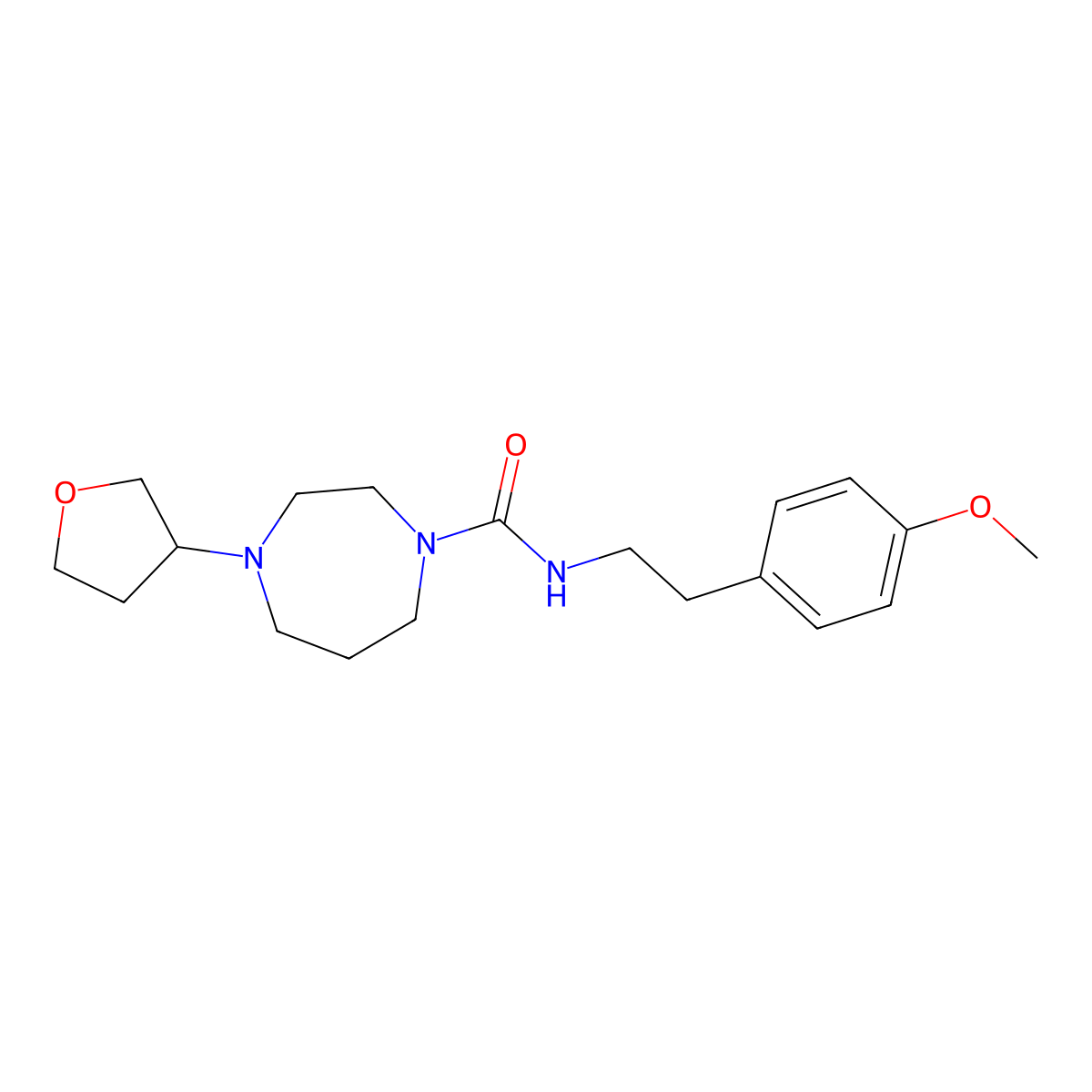 N-[2-(4-methoxyphenyl)ethyl]-4-(oxolan-3-yl)-1,4-diazepane-1-carboxamide molecular structure, CAS 2309313-46-8