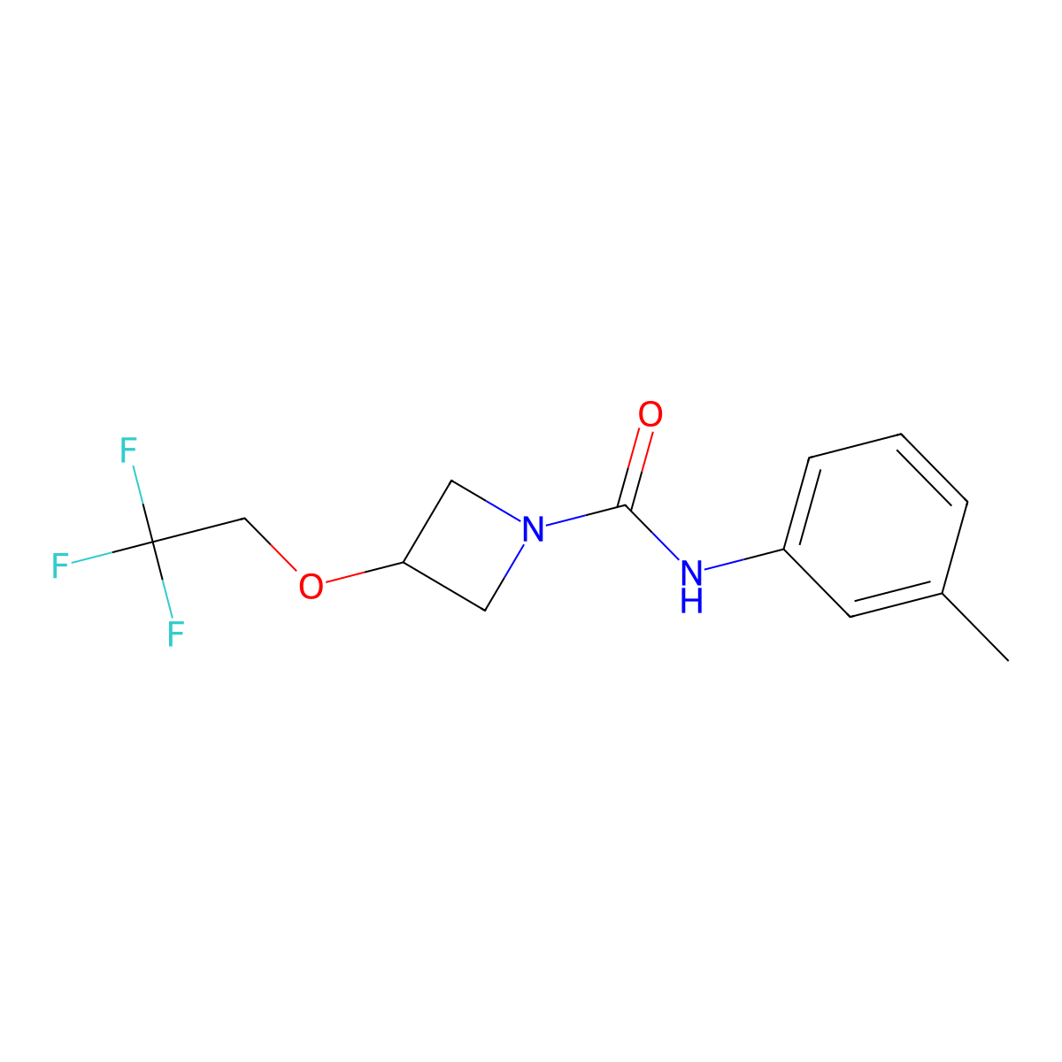 N-(3-methylphenyl)-3-(2,2,2-trifluoroethoxy)azetidine-1-carboxamide molecular structure, CAS 2309313-55-9