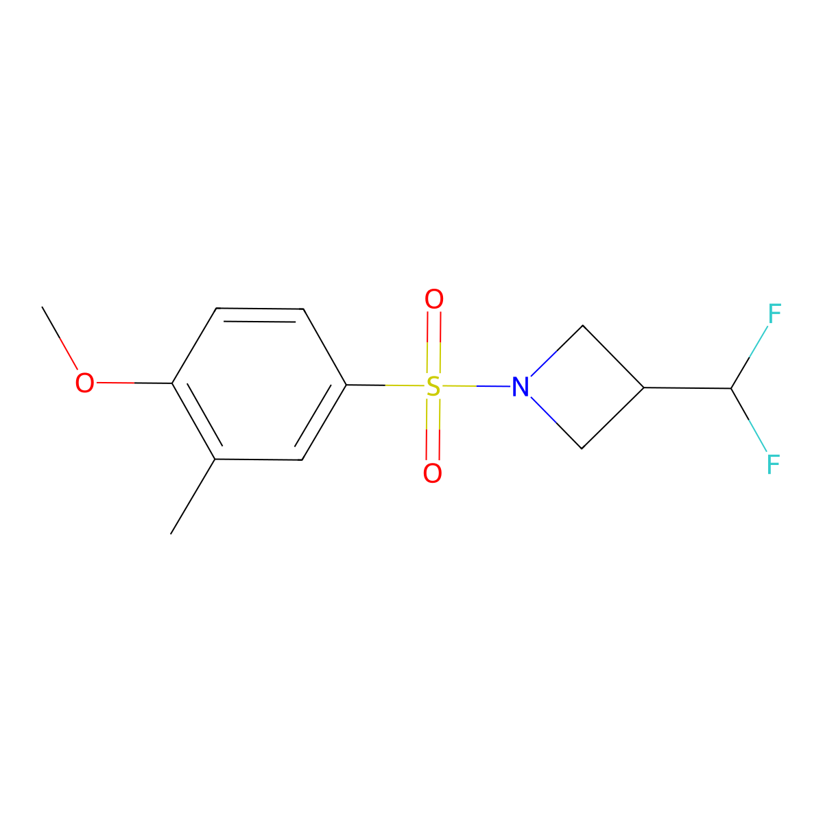 3-(Difluoromethyl)-1-(4-methoxy-3-methylbenzenesulfonyl)azetidine molecular structure, CAS 2309313-64-0
