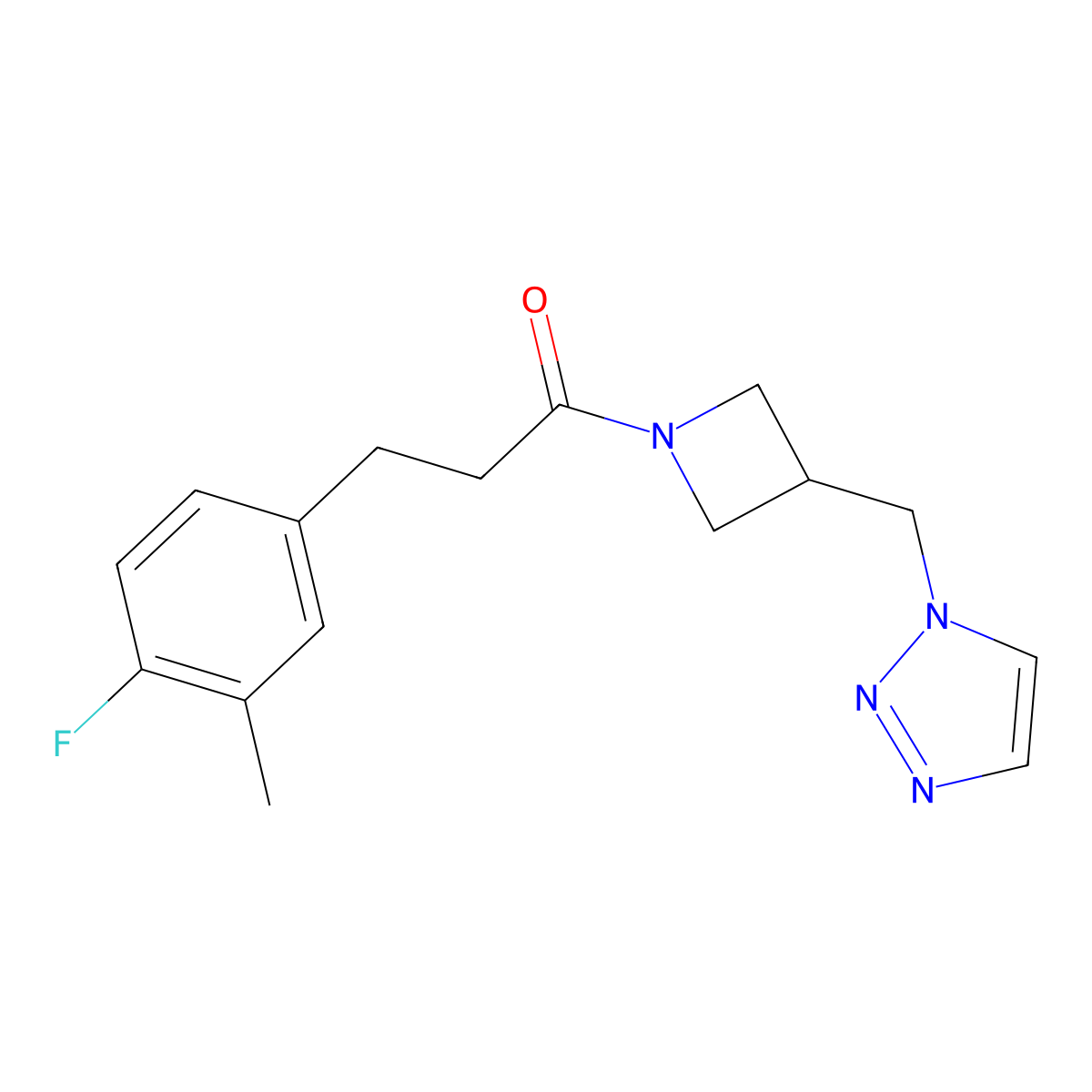 3-(4-fluoro-3-methylphenyl)-1-{3-[(1H-1,2,3-triazol-1-yl)methyl]azetidin-1-yl}propan-1-one molecular structure, CAS 2309314-06-3