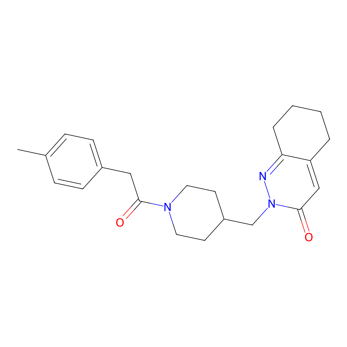 2-({1-[2-(4-Methylphenyl)acetyl]piperidin-4-yl}methyl)-2,3,5,6,7,8-hexahydrocinnolin-3-one molecular structure, CAS 2309314-88-1