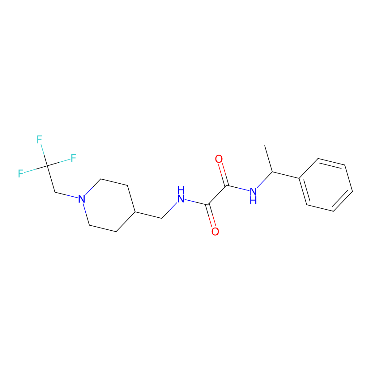 N'-(1-phenylethyl)-N-{[1-(2,2,2-trifluoroethyl)piperidin-4-yl]methyl}ethanediamide molecular structure, CAS 2309341-16-8
