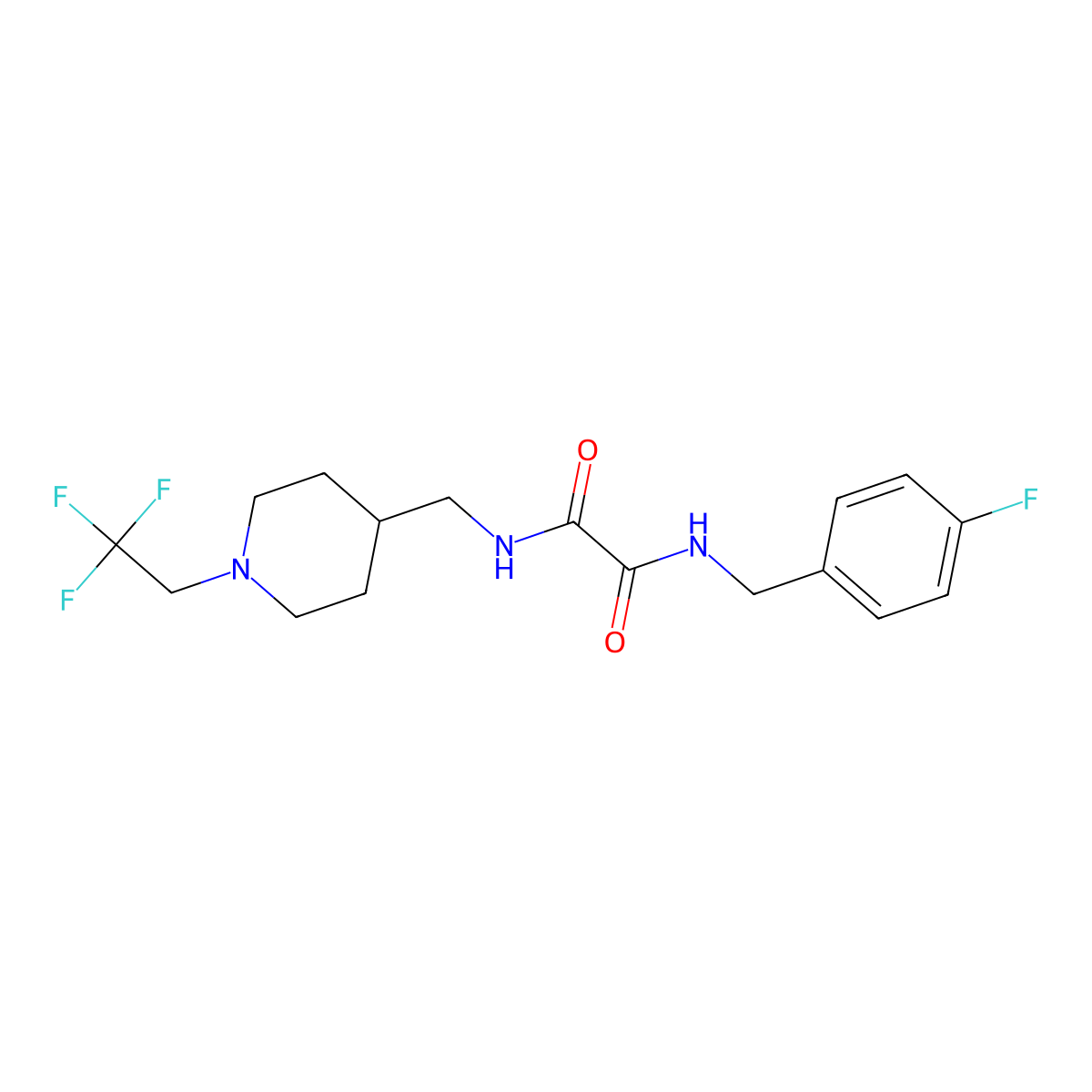 N'-[(4-fluorophenyl)methyl]-N-{[1-(2,2,2-trifluoroethyl)piperidin-4-yl]methyl}ethanediamide molecular structure, CAS 2309341-23-7