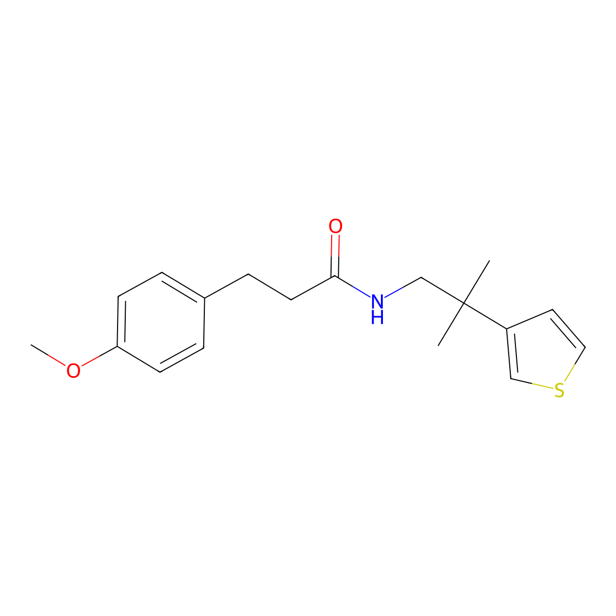3-(4-methoxyphenyl)-N-(2-methyl-2-(thiophen-3-yl)propyl)propanamide molecular structure, CAS 2309341-57-7