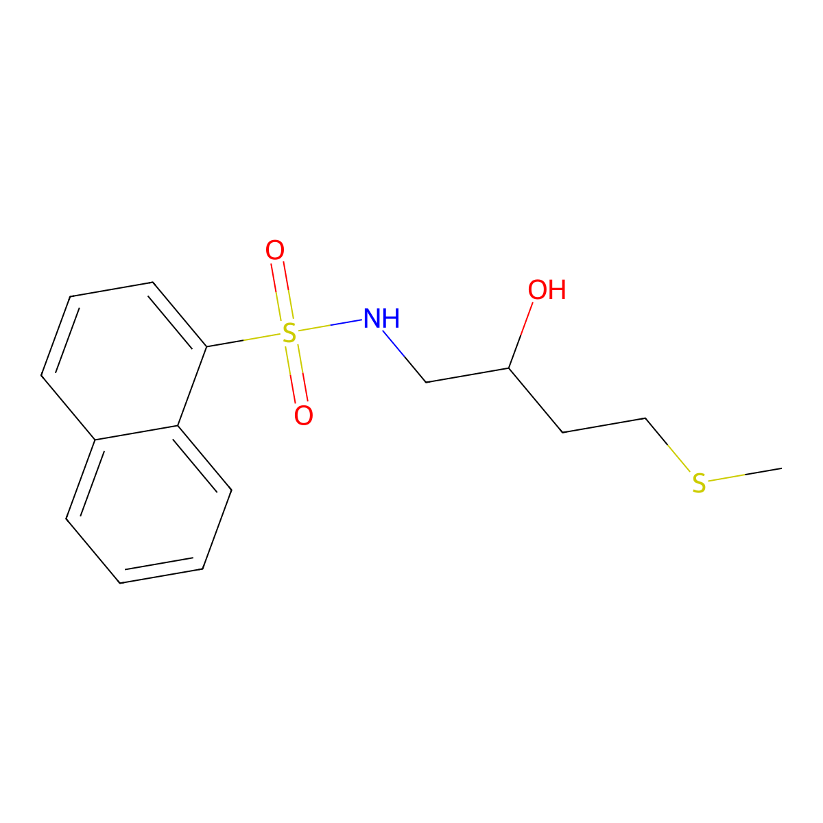 N-[2-hydroxy-4-(methylsulfanyl)butyl]naphthalene-1-sulfonamide molecular structure, CAS 2309341-60-2
