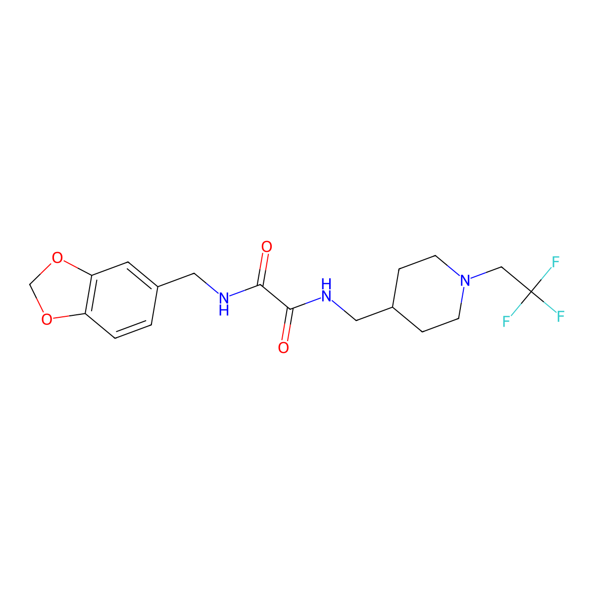 N-[(2H-1,3-benzodioxol-5-yl)methyl]-N'-{[1-(2,2,2-trifluoroethyl)piperidin-4-yl]methyl}ethanediamide molecular structure, CAS 2309341-75-9