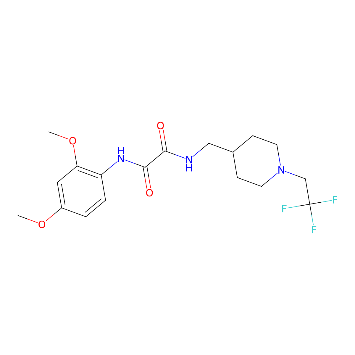 N-(2,4-dimethoxyphenyl)-N'-{[1-(2,2,2-trifluoroethyl)piperidin-4-yl]methyl}ethanediamide molecular structure, CAS 2309342-07-0