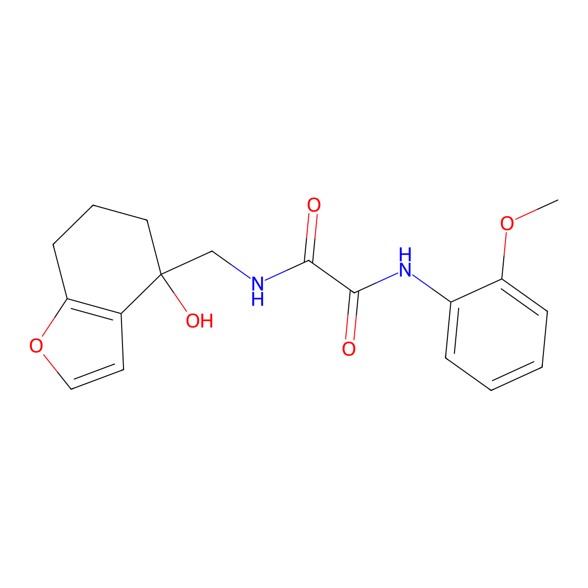 N-[(4-hydroxy-4,5,6,7-tetrahydro-1-benzofuran-4-yl)methyl]-N'-(2-methoxyphenyl)ethanediamide molecular structure, CAS 2309342-57-0