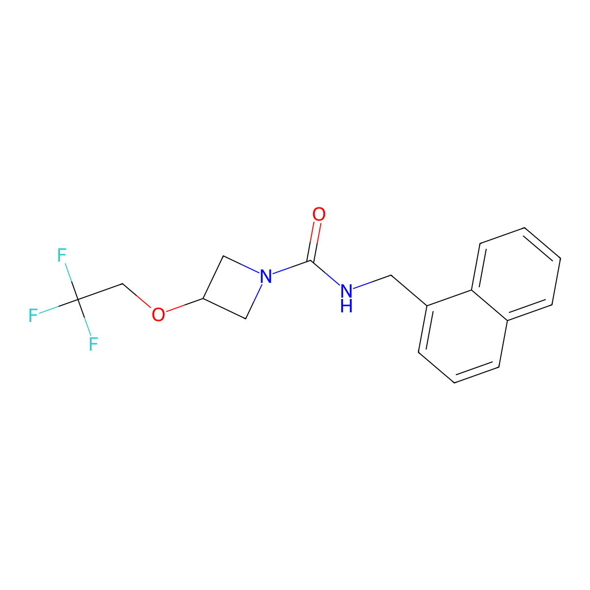 N-(naphthalen-1-ylmethyl)-3-(2,2,2-trifluoroethoxy)azetidine-1-carboxamide molecular structure, CAS 2309342-62-7