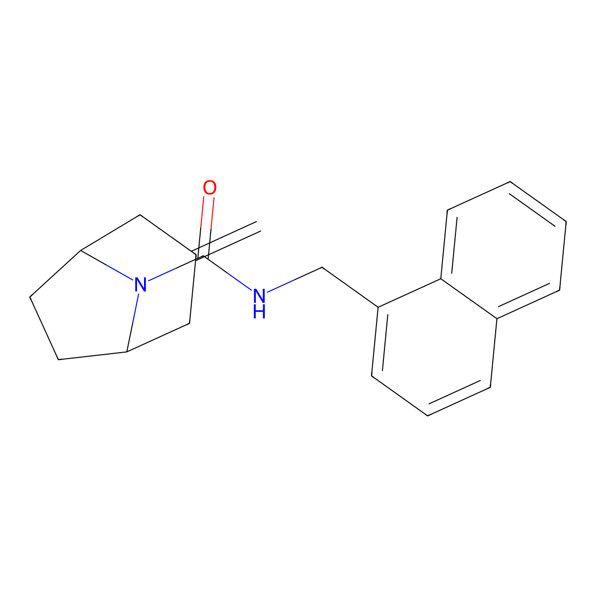 3-methylidene-N-[(naphthalen-1-yl)methyl]-8-azabicyclo[3.2.1]octane-8-carboxamide molecular structure, CAS 2309342-90-1