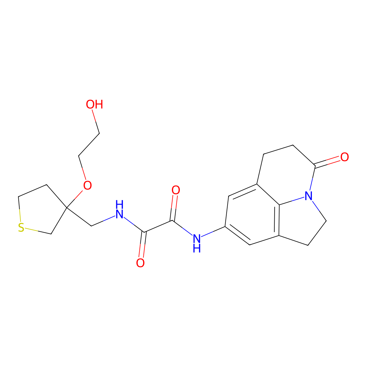 N1-((3-(2-hydroxyethoxy)tetrahydrothiophen-3-yl)methyl)-N2-(4-oxo-1,2,5,6-tetrahydro-4H-pyrrolo[3,2,1-ij]quinolin-8-yl)oxalamide molecular structure, CAS 2309342-97-8