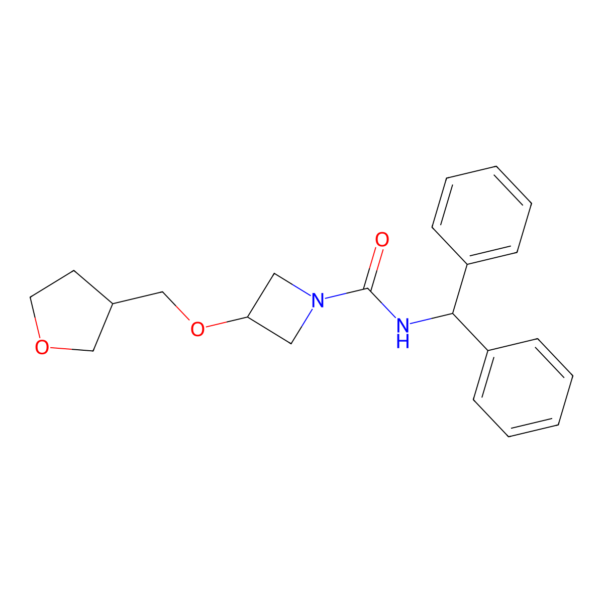 N-(diphenylmethyl)-3-[(oxolan-3-yl)methoxy]azetidine-1-carboxamide molecular structure, CAS 2309343-05-1