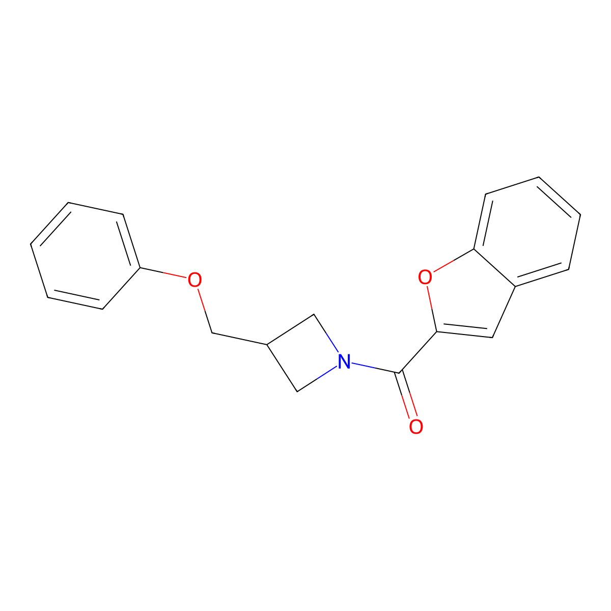 Benzofuran-2-yl(3-(phenoxymethyl)azetidin-1-yl)methanone molecular structure, CAS 2309343-35-7