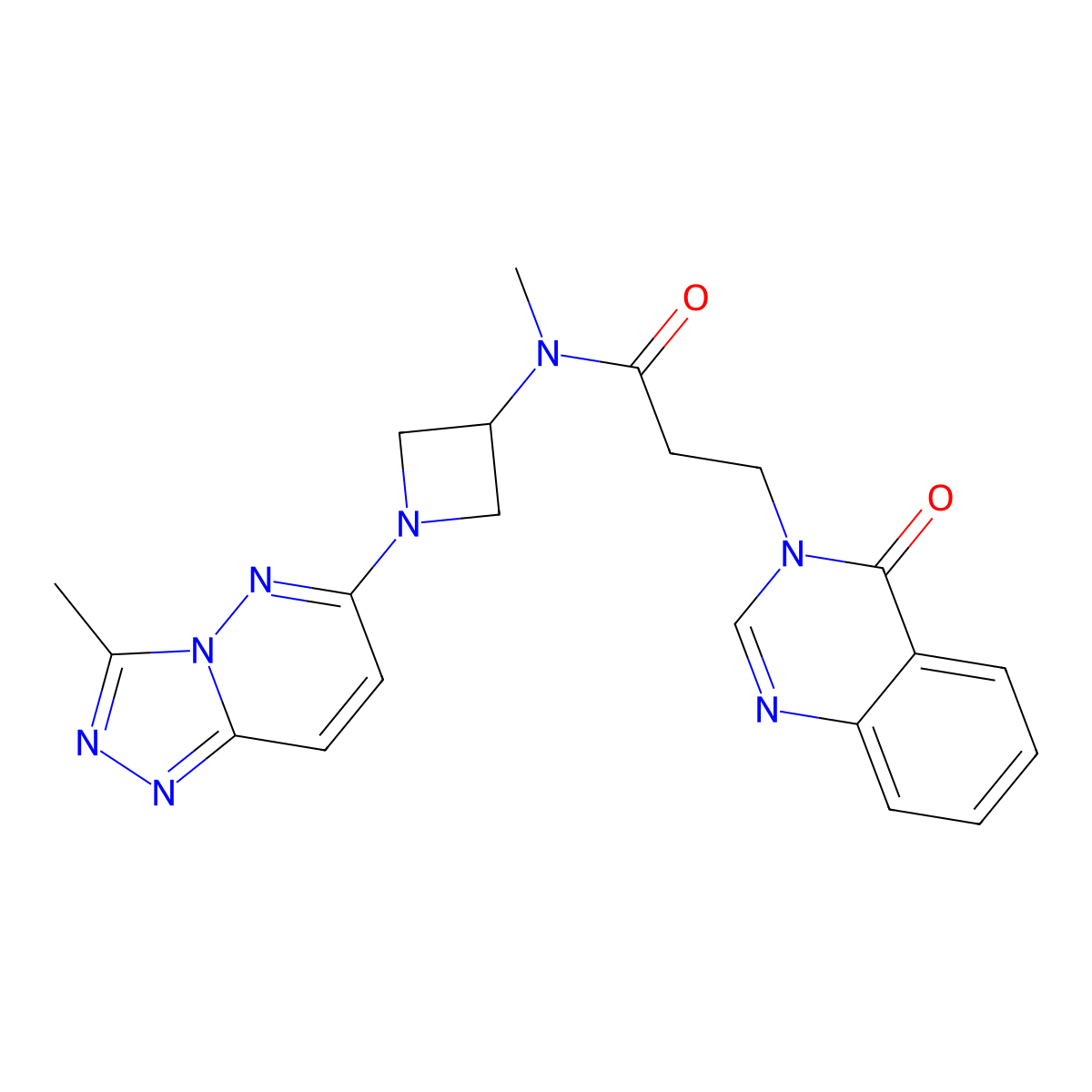 N-methyl-N-(1-(3-methyl-[1,2,4]triazolo[4,3-b]pyridazin-6-yl)azetidin-3-yl)-3-(4-oxoquinazolin-3(4H)-yl)propanamide molecular structure, CAS 2309343-39-1