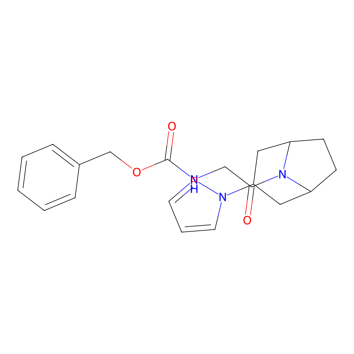benzyl N-{2-oxo-2-[3-(1H-pyrazol-1-yl)-8-azabicyclo[3.2.1]octan-8-yl]ethyl}carbamate molecular structure, CAS 2309343-75-5