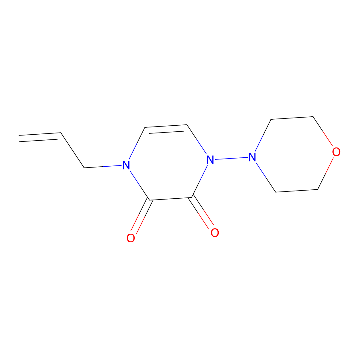 1-Morpholin-4-yl-4-prop-2-enylpyrazine-2,3-dione molecular structure, CAS 2309344-19-0