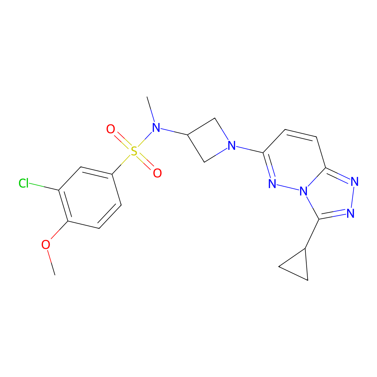 3-chloro-N-(1-{3-cyclopropyl-[1,2,4]triazolo[4,3-b]pyridazin-6-yl}azetidin-3-yl)-4-methoxy-N-methylbenzene-1-sulfonamide molecular structure, CAS 2309344-34-9