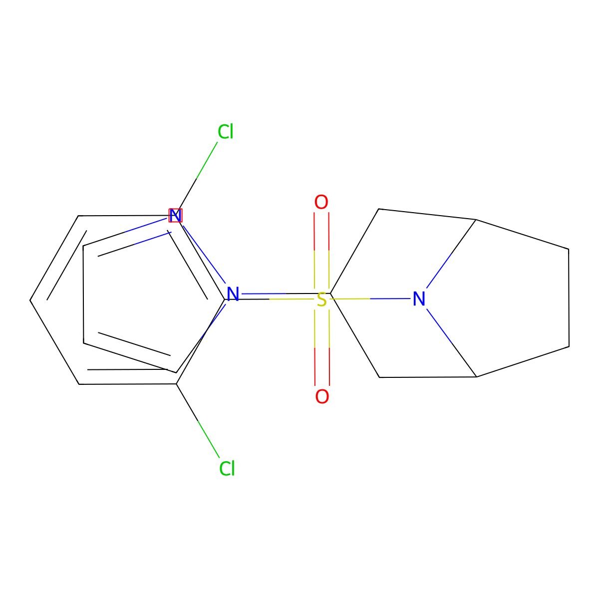 8-(2,6-dichlorobenzenesulfonyl)-3-(1H-pyrazol-1-yl)-8-azabicyclo[3.2.1]octane molecular structure, CAS 2309344-41-8